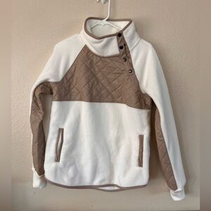 Abercrombie and Fitch Fleece and Leather Sweater